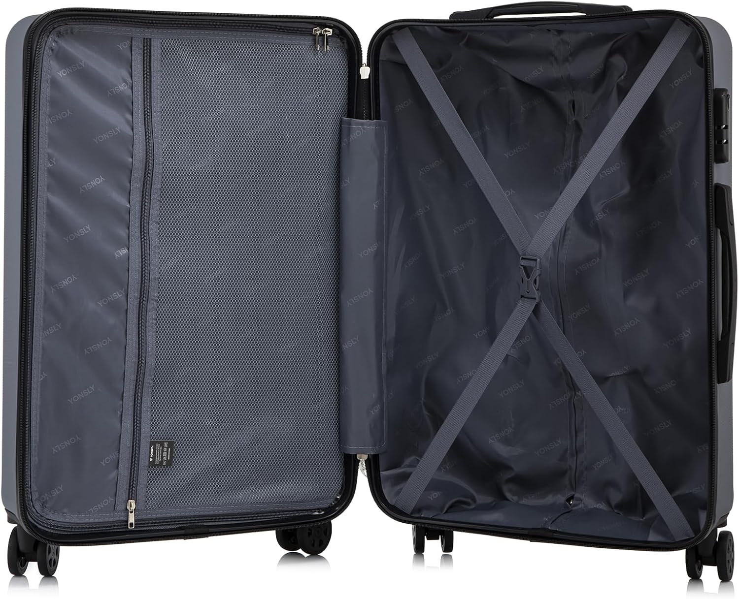 Thumbnail 6 de YONSLY Trolley Reisekoffer-Set (4-teilig) – Hartschalenkoffer mit 360° Rollen, Zahlenschloss und Gummigriff