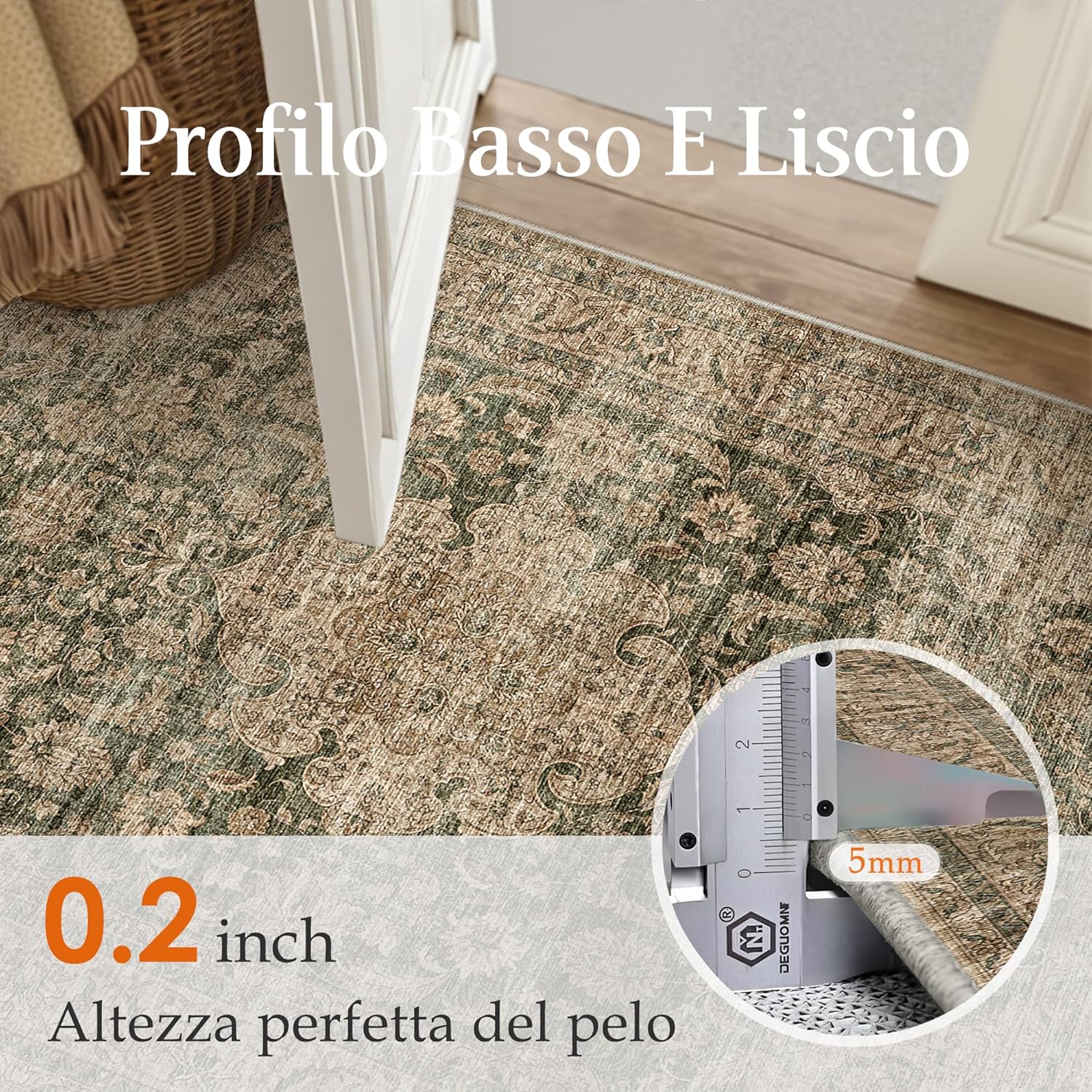 Thumbnail 5 de HUGEAR Verde Vintage tappeto corridoio lungo 60x180 cm antiscivolo lavabile in lavatrice