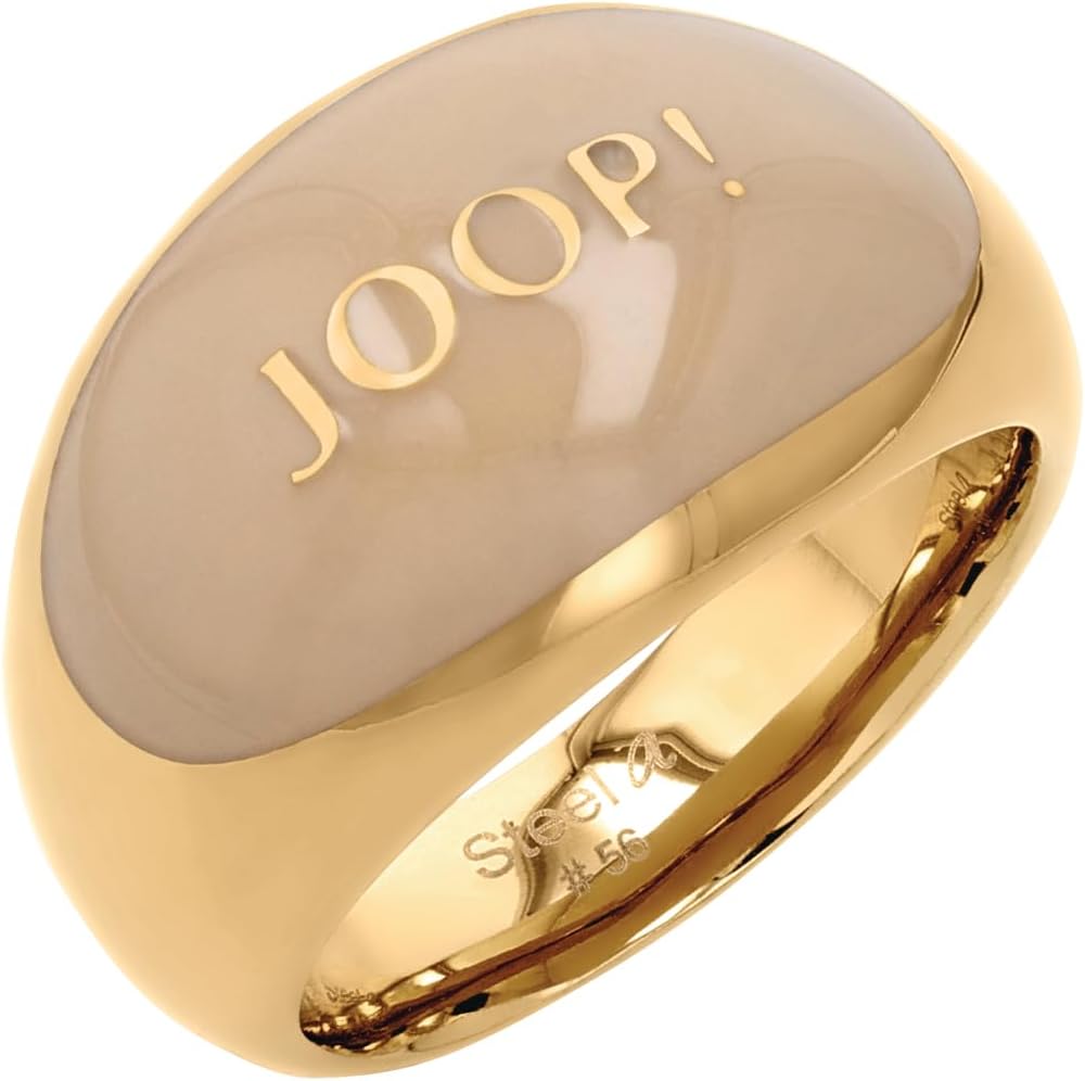 Detalle de JOOP! Ring Edelstahl Damen – Gold, 14 mm Breite, kommt in Schmuck Geschenk Box