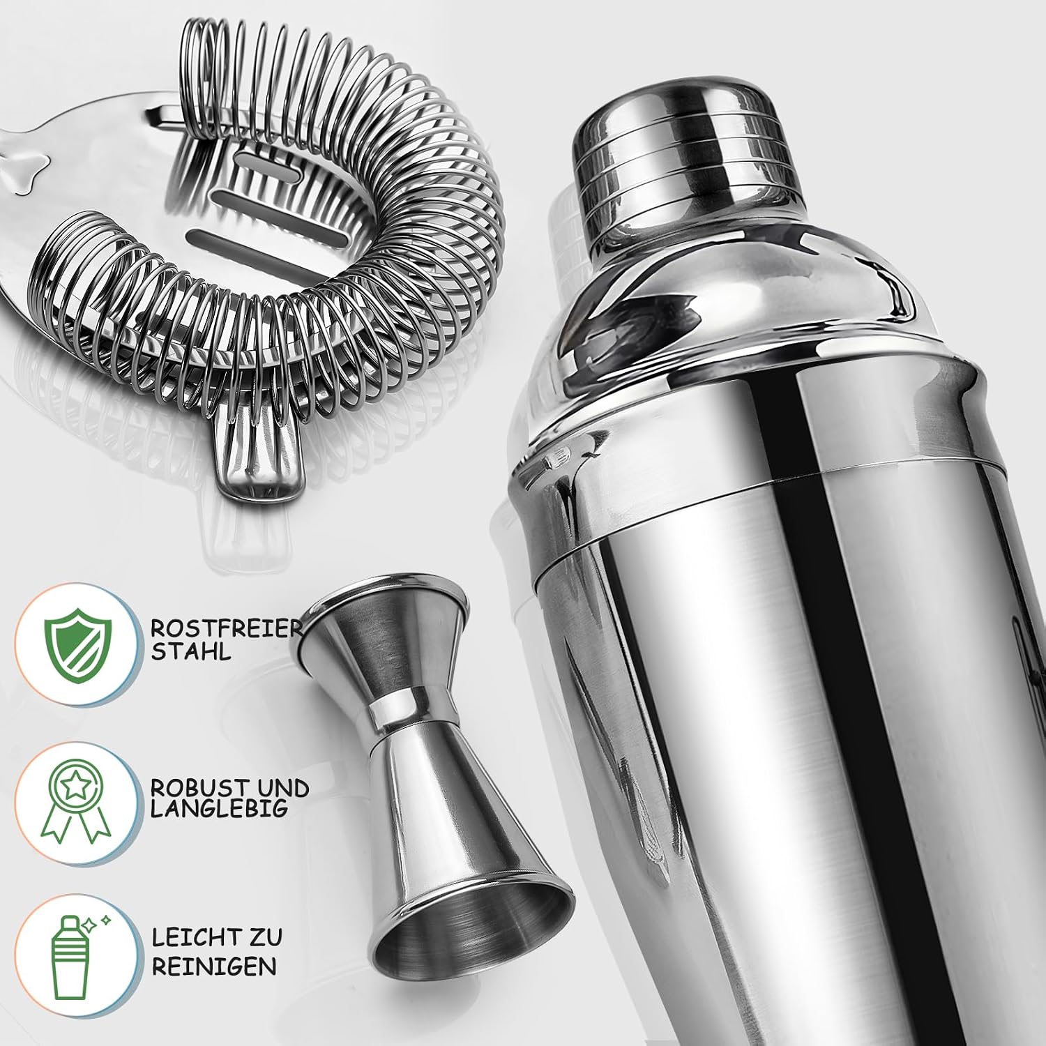Detalle de Cocktail Shaker Set 12-teilig mit Ständer
