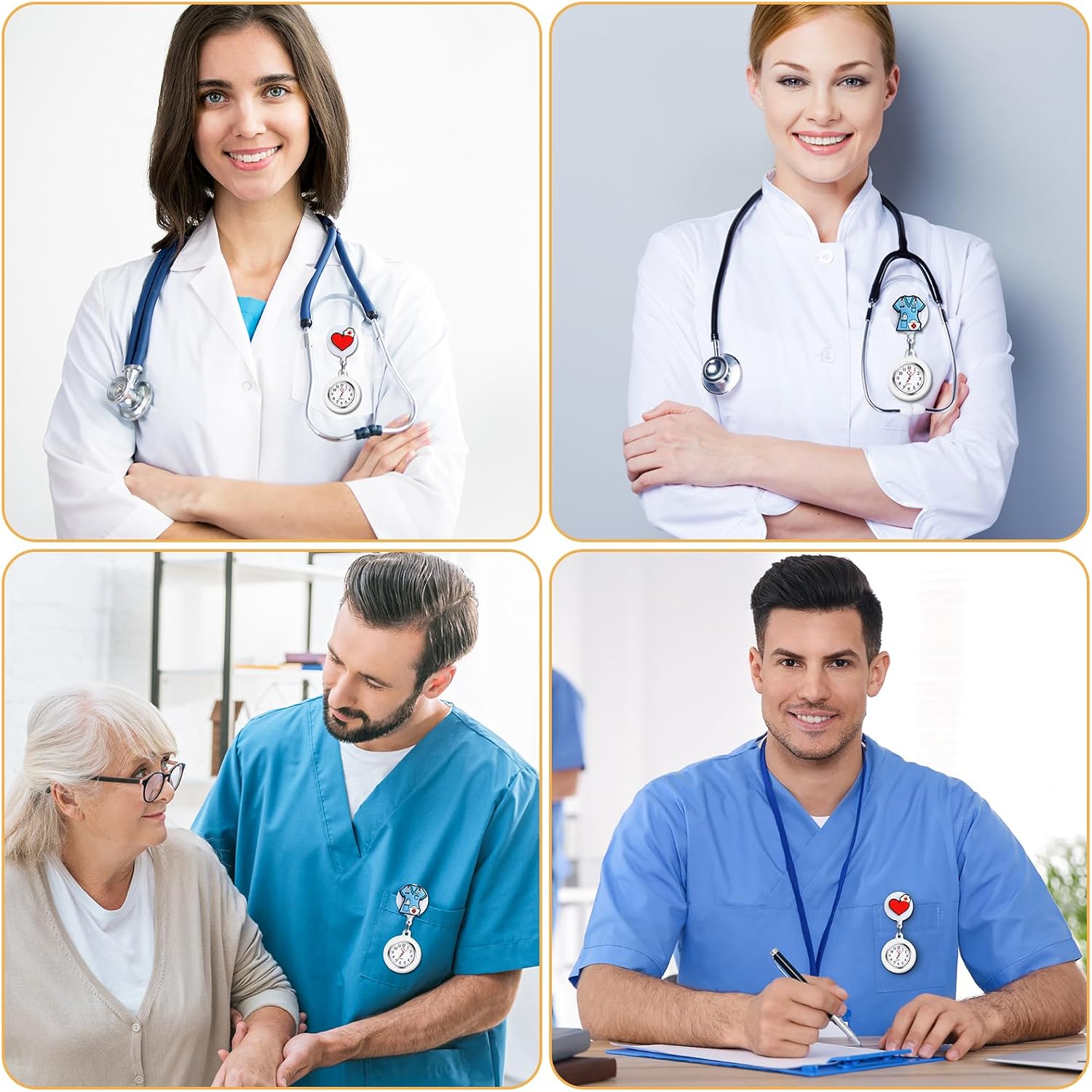 Thumbnail 5 de Vicloon Krankenschwester Armbanduhr Einziehbare Uhren mit Glow Pointer – 2er Set