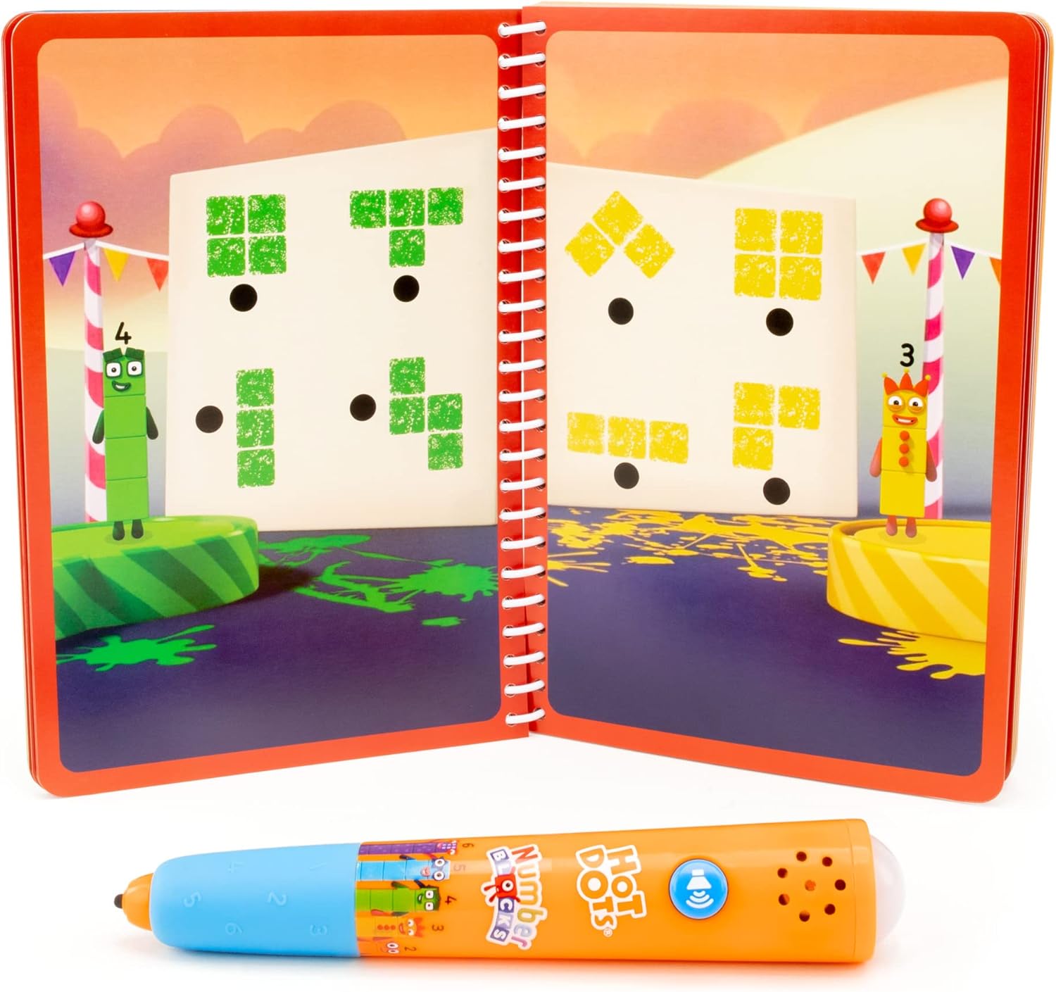 Detalle de Learning Resources Hot Dots Numberblocks 1–10 Activity Book & Interactive Pen