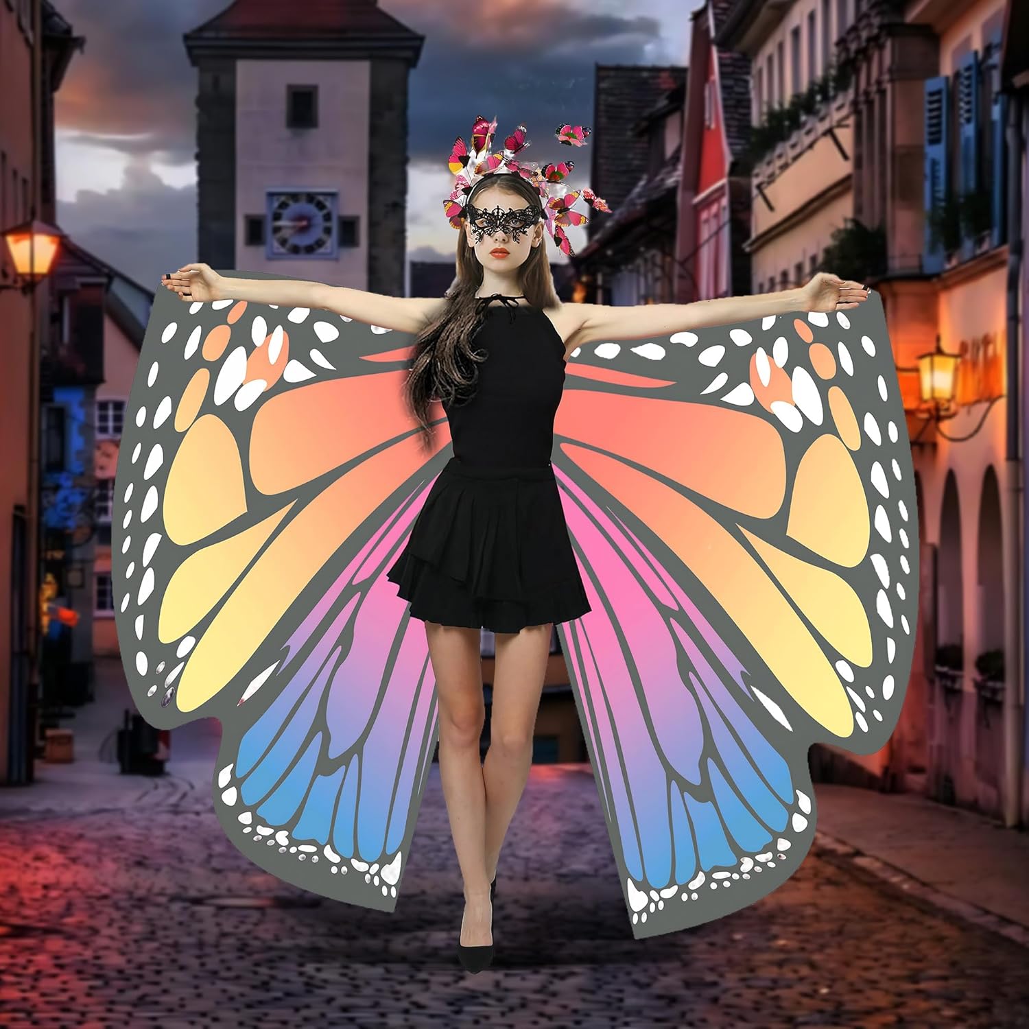 Thumbnail 5 de Sundonix Fasching Schmetterling Umhang 168x138 cm 🎭