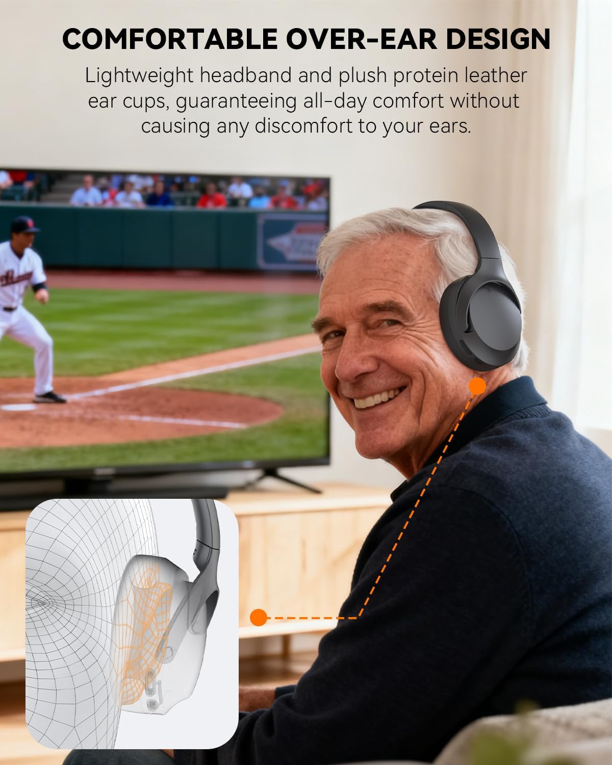 Thumbnail 3 de Monodeal Wireless Headphones for TV Watching with Charging Dock