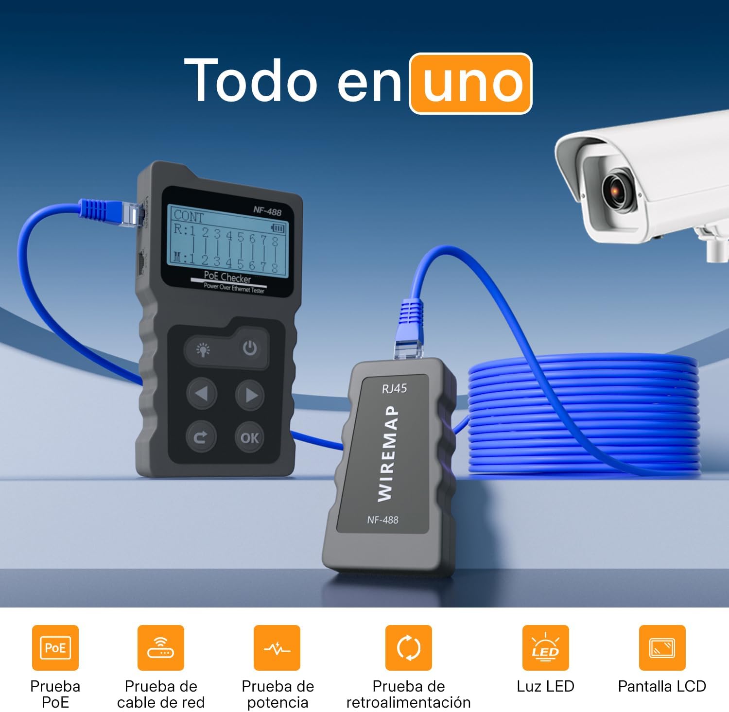 Thumbnail 1 de Mcbazel Probador RJ45 con LCD y POE