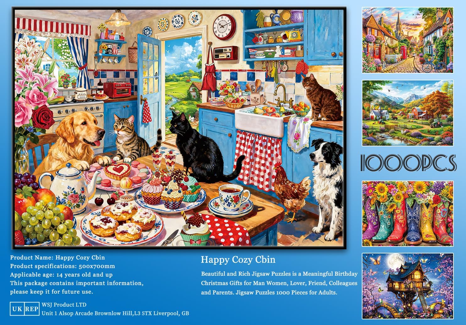 Thumbnail 6 de HUADADA 1,000-piece animal jigsaw puzzle