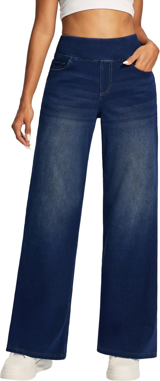 Detalle 2 de Heathyoga Wide Leg High Waist Jeans — Stretchy 1️⃣