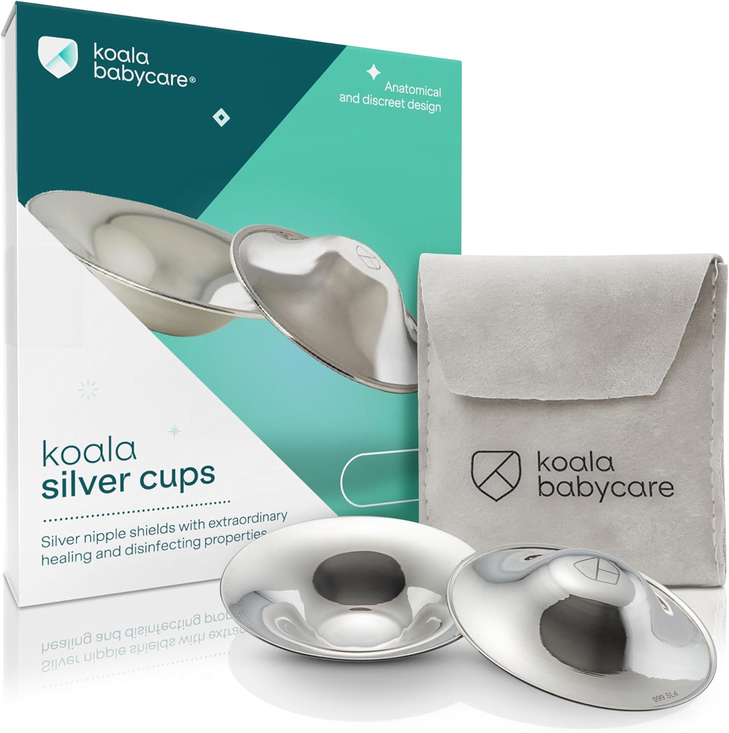 Koala Babycare Silver Nipple Shields (Tri-Laminate Silver) – Reusable Medical Device Nursing Breast Shields
