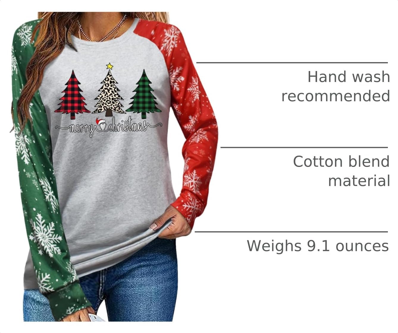 Detalle de Christmas Shirt for Women, Long Sleeve