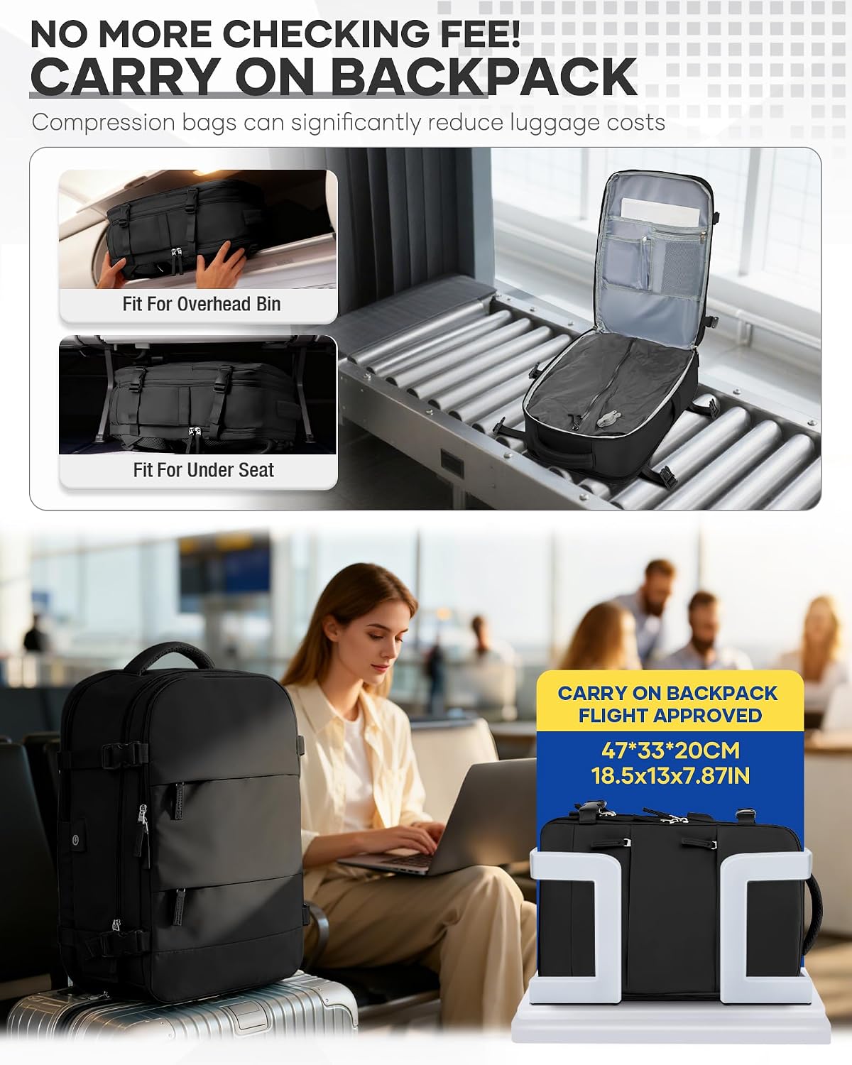 Thumbnail 6 de Vacuum Backpack Travel Bag 40x30x20