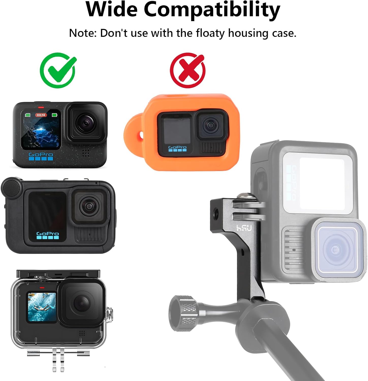Detalle 2 de HSU Vertical Mount for GoPro 90-degree adapter