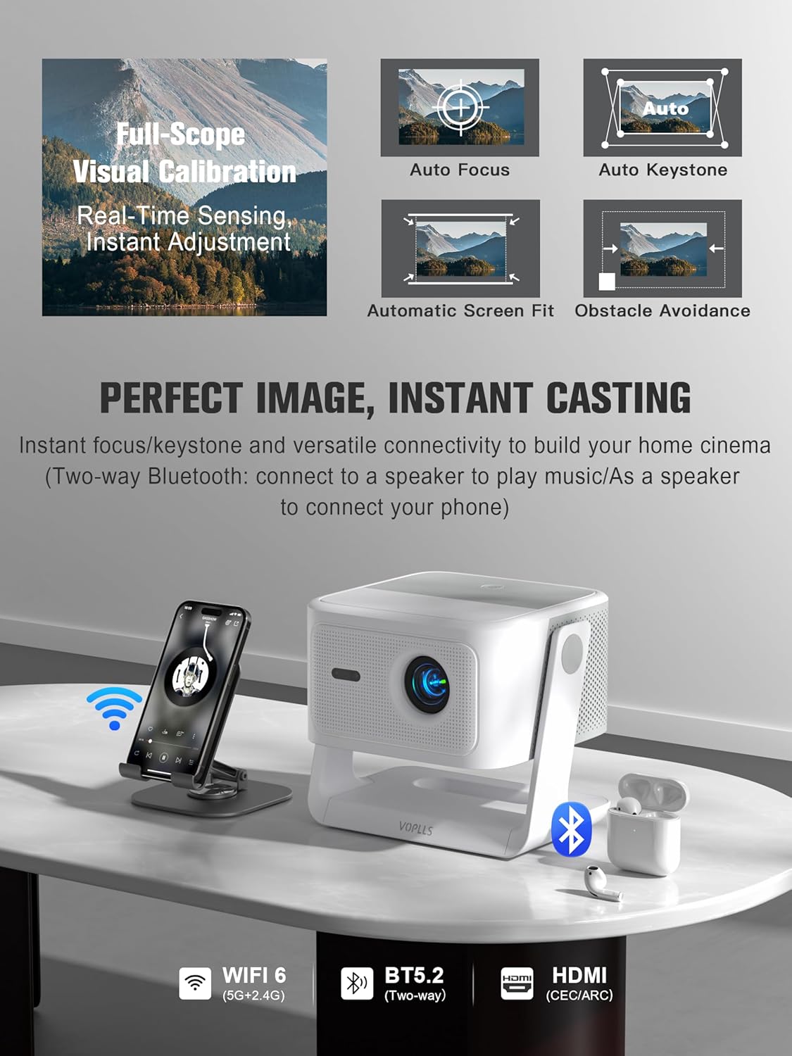 Thumbnail 6 de VOPLLS 4K Smart Projector with WiFi and Bluetooth 📽