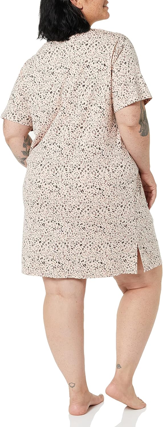 Detalle de Amazon Essentials Damen-Nachthemd aus Jersey-Strick mit rundem Ausschnitt