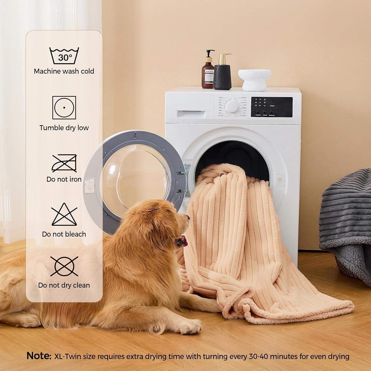 Thumbnail 6 de Krifey Twin(60x80")-1pc Waterproof Dog Blanket, Reversible Sherpa & Corduroy