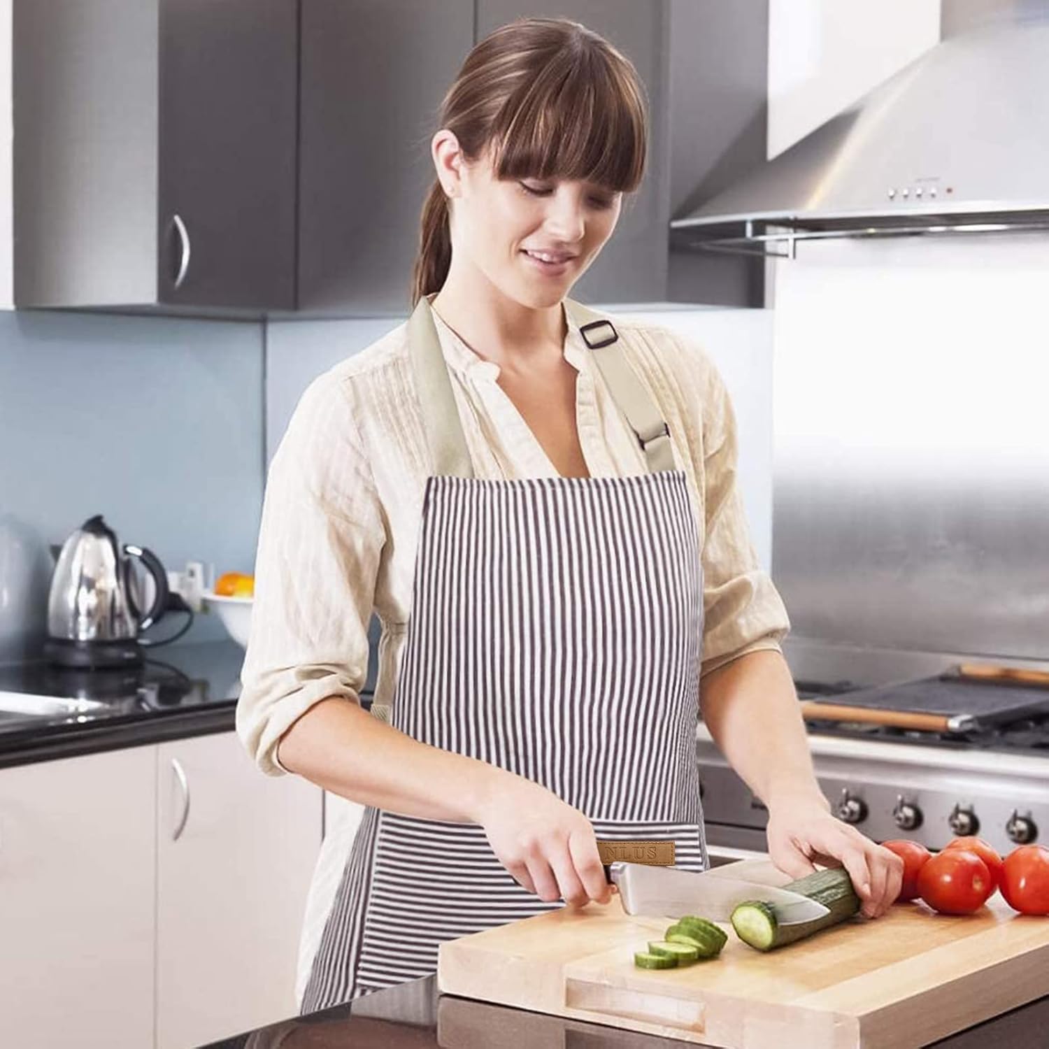 Thumbnail 6 de NLUS Kitchen Aprons 2 Pack, 60% Cotton