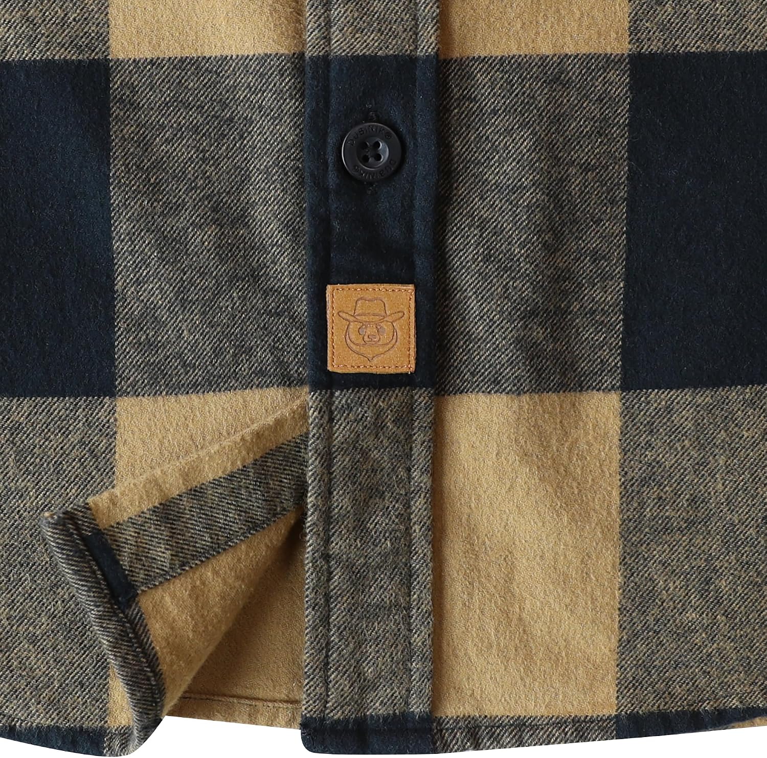 Detalle de Dubinik 6 oz Flanellhemd Herren – kariertes Langarmhemd mit Button-Down, Regular Fit
