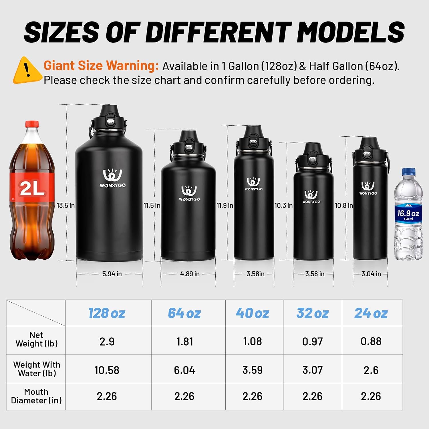 Thumbnail 6 de WONSYGO Insulated Water Bottle 1 Gallon