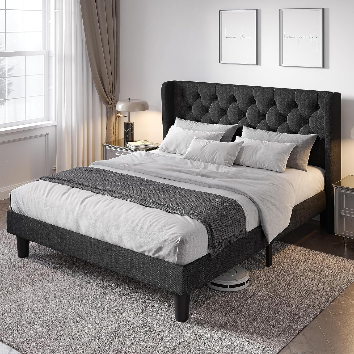 Detalle de Allewie Upholstered Bed Frame, Full Size