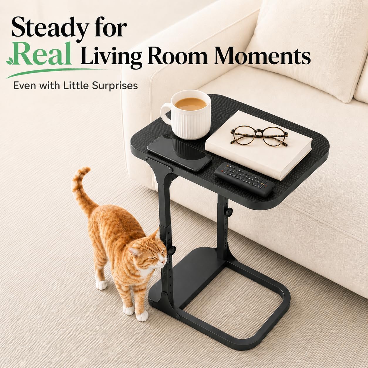 Detalle 1 de Kitstorack Height-Adjustable C-Shaped End Table
