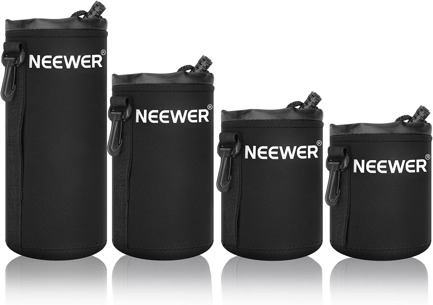 Neewer Pack de 4 housses d’objectif en néoprène (petit, moyen, grand, XL) pour reflex et sans miroir