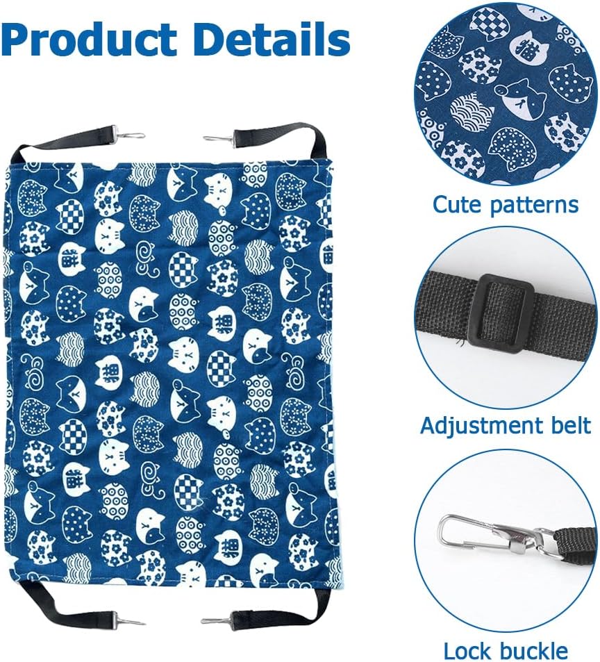 Detalle de Cat Hammock Bed 2PCS: Breathable Hanging Pet Bed with 4 Hooks