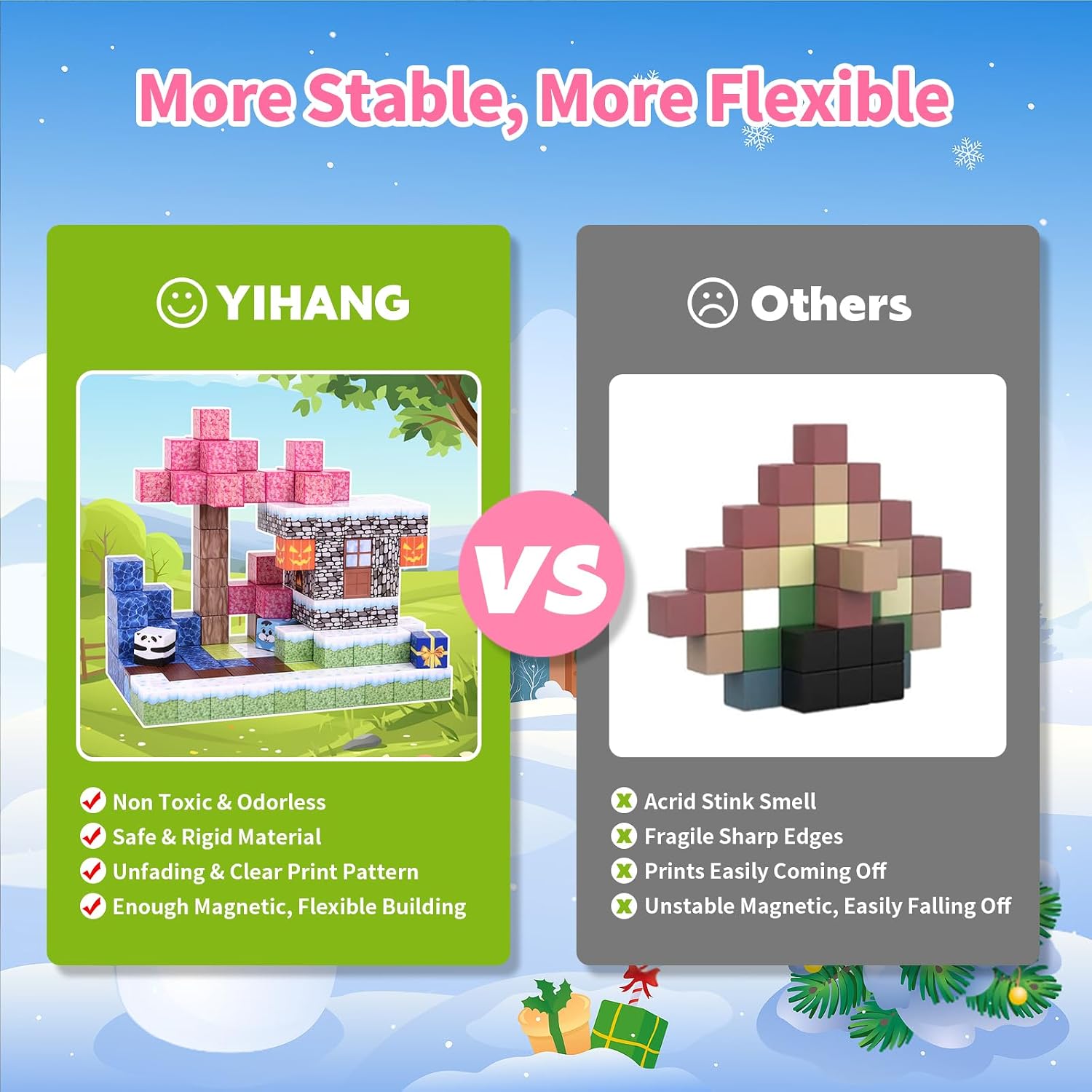 Thumbnail 5 de YIHANG 100-Piece Magnetic Building Blocks for Kids | Build Magnet Ice Castle World Set
