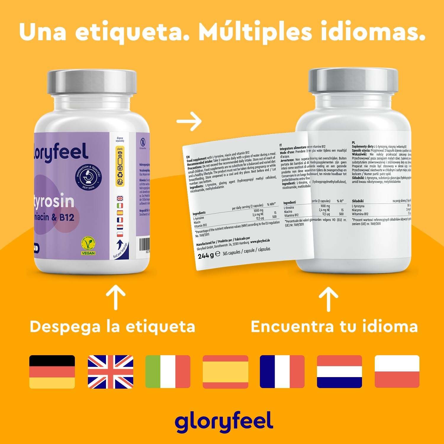 Thumbnail 5 de L-Tirosina 365 Cápsulas - Energía y bienestar mental 💪