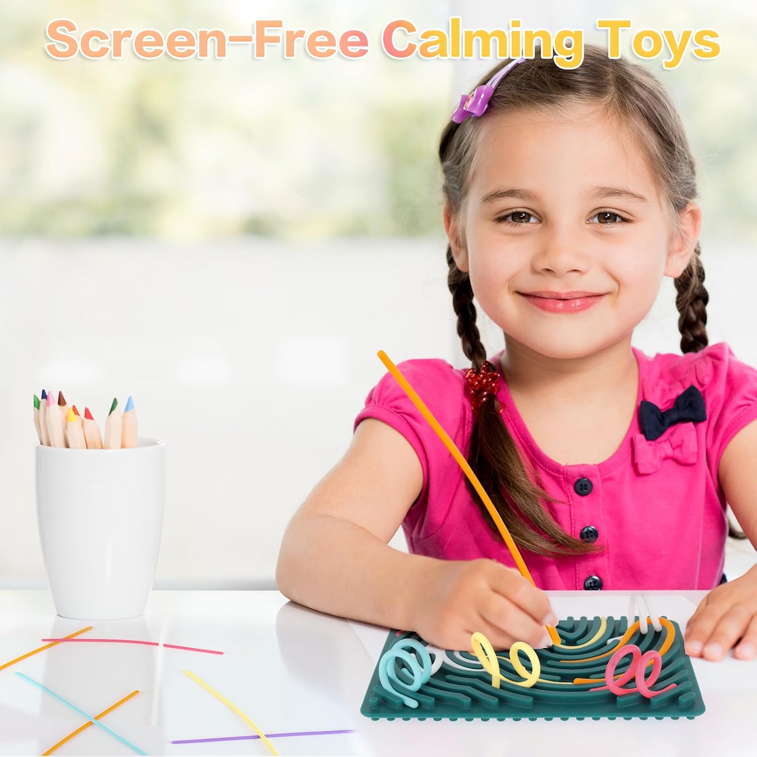 Thumbnail 4 de ddLUCK Sensory Activity Board 6-colour silicone fidget toy