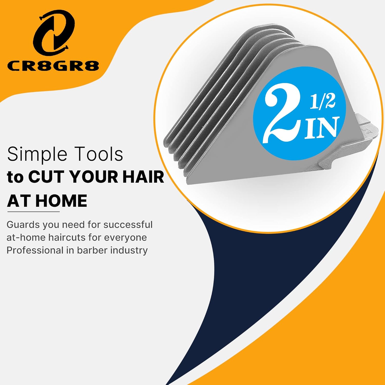 Detalle de CR8GR8 Clipper Guards for Wahl 10/12/14/16/18/20 (6pcs, Extra Long Guides, Gray)
