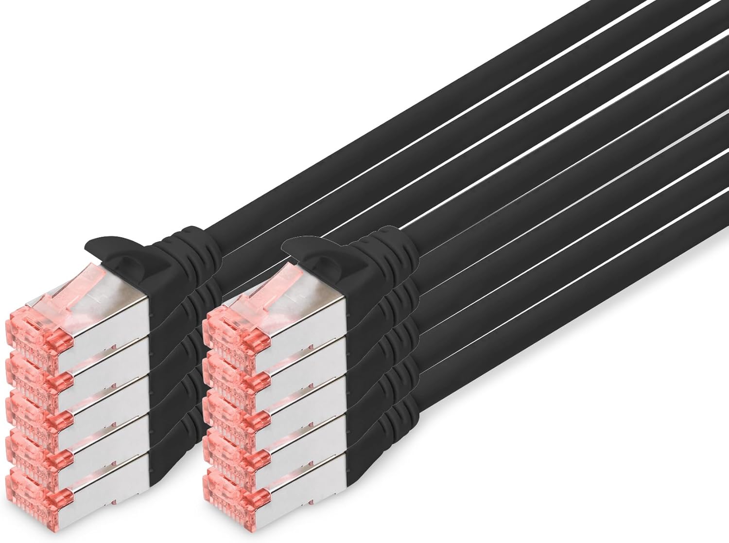 Thumbnail 6 de DIGITUS LAN-Kabel Cat 6, 2 m (10er-Pack) – 1 Gbit/s, RJ45, S/FTP geschirmt, grau