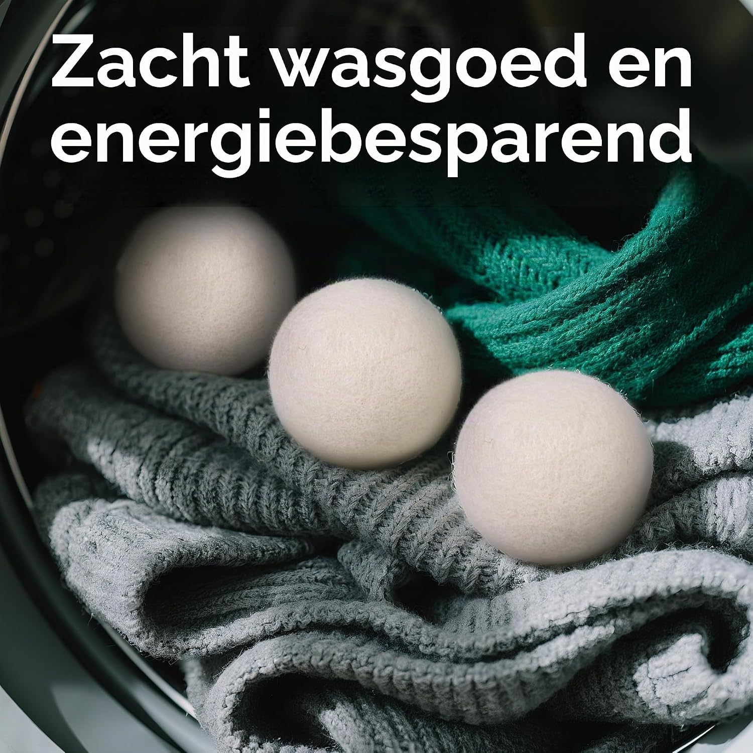 Detalle 1 de Foneso 001 wollen drogerballen, 6 XXL-ballen van Nieuw-Zeelandse schapenwol