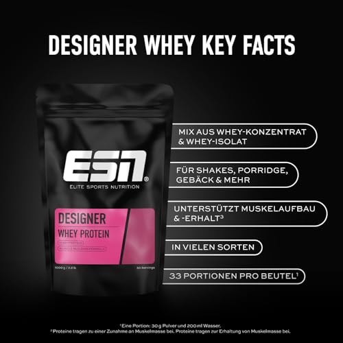 Detalle 2 de ESN Designer Whey Protein Pulver Vanilla 1 kg – Vielseitiges Molkenprotein