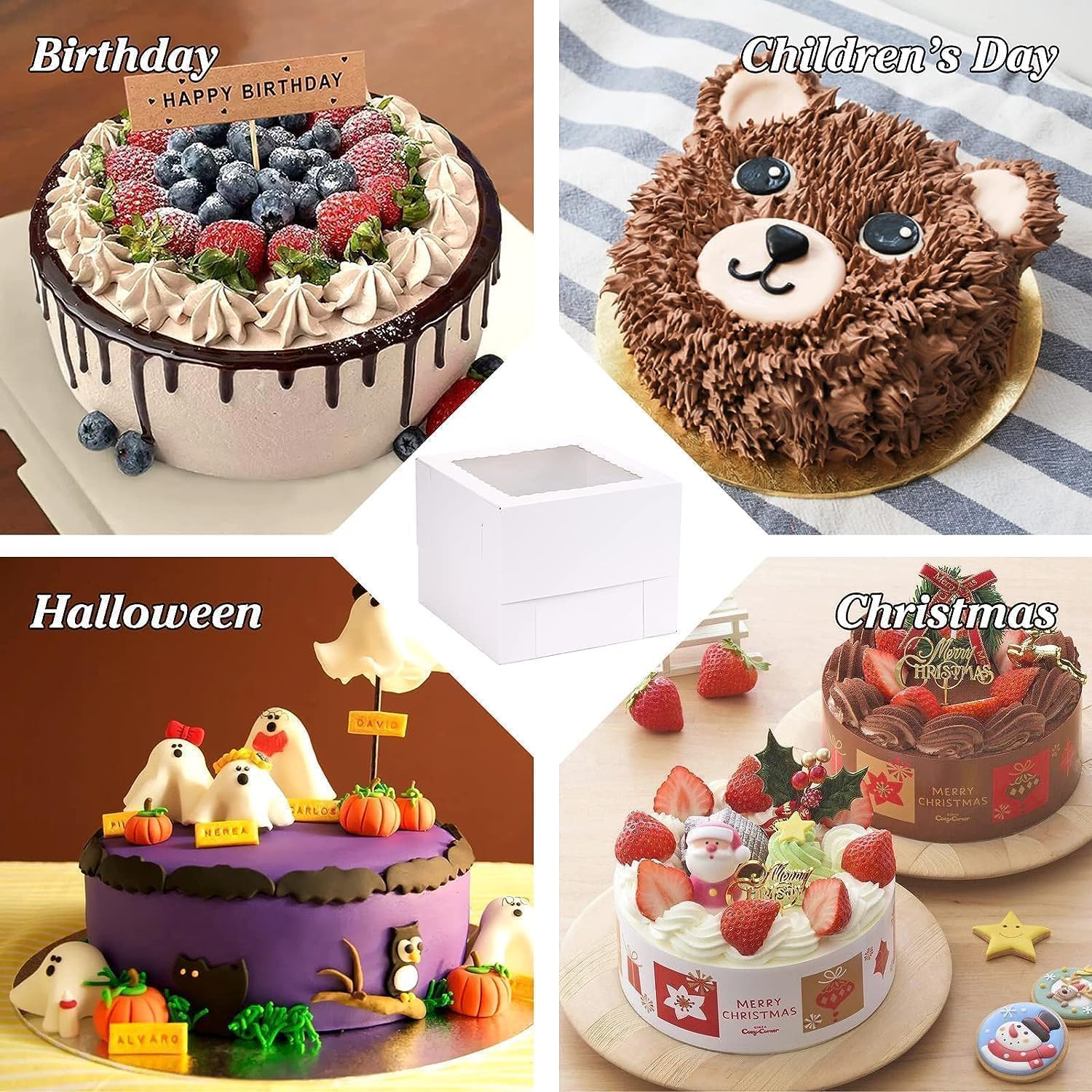 Thumbnail 6 de Tlczrva Tortenkarton im 5er-Set (30,5 × 30,5 × 20,3 cm) mit Sichtfenster und 5 Tortenplatten