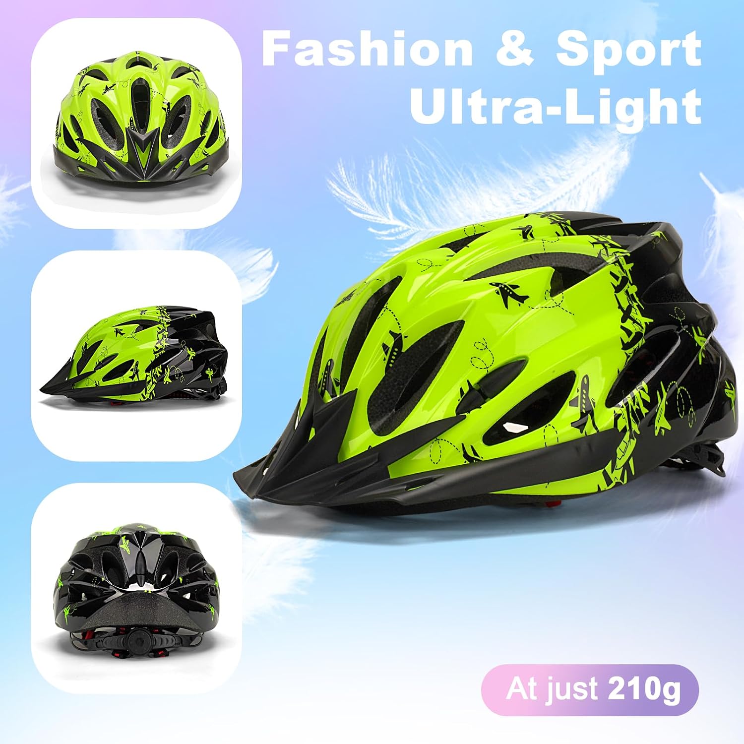 Detalle de Kids Bike Helmet for Age 8-15: Lightweight Adjustable Multi-Sport Helmet (54-59cm)