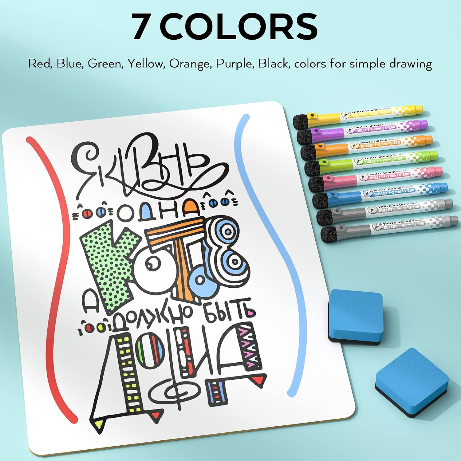 Thumbnail 3 de Nicpro 2 Pack A3 Mini Whiteboard 30x42cm