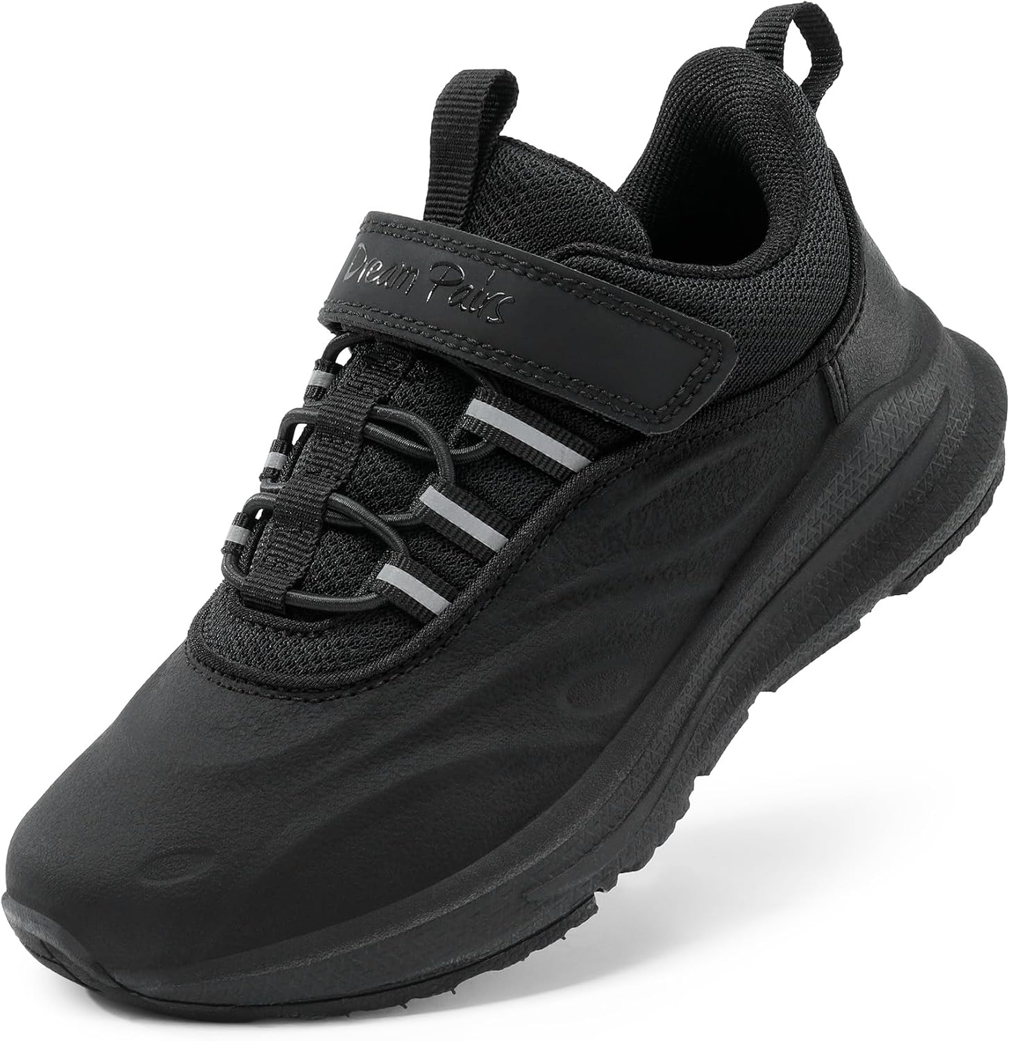 Detalle de DREAM PAIRS Waterproof Boys Fashion Trainers: All Black, 3 Big Kid