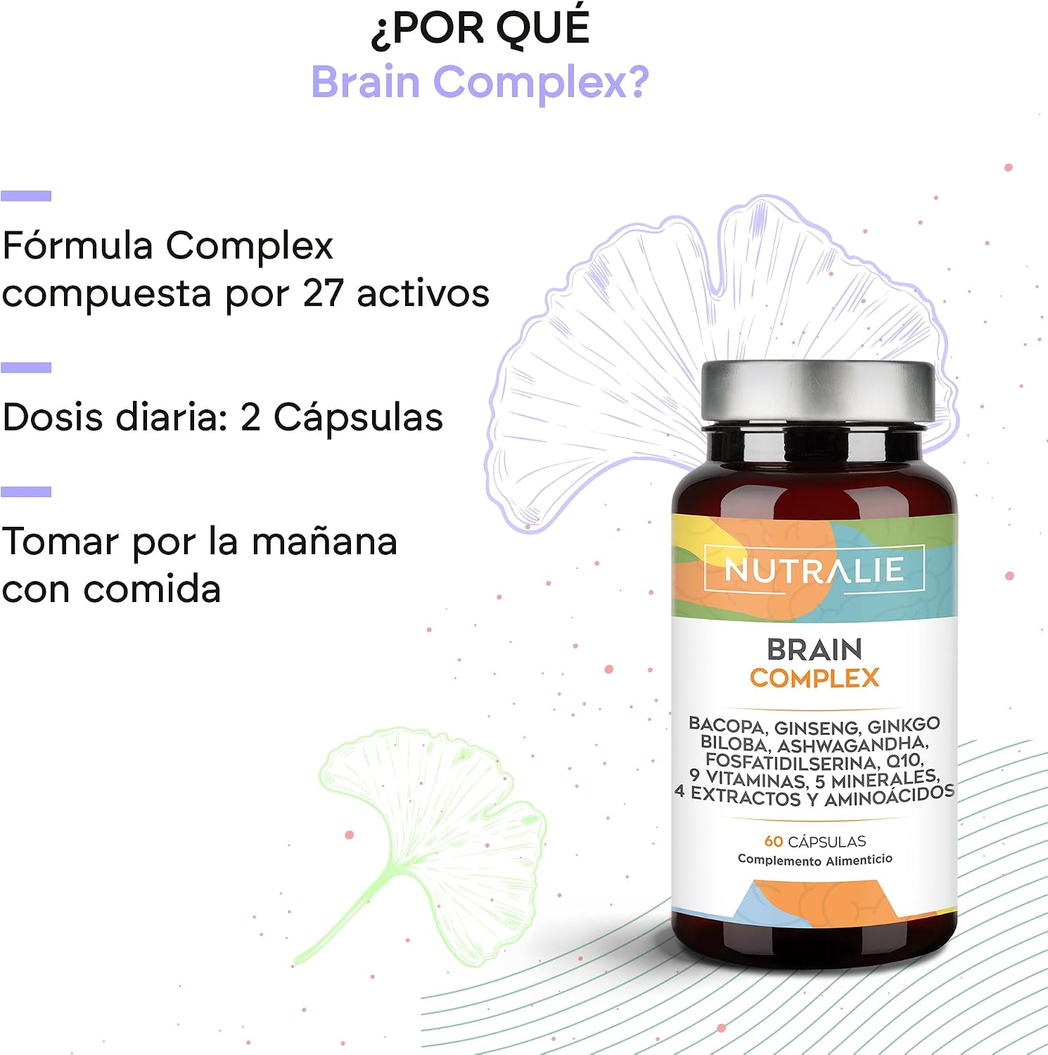 Detalle de Brain Complex Nutralie - Mejora Memoria y Concentración 💊