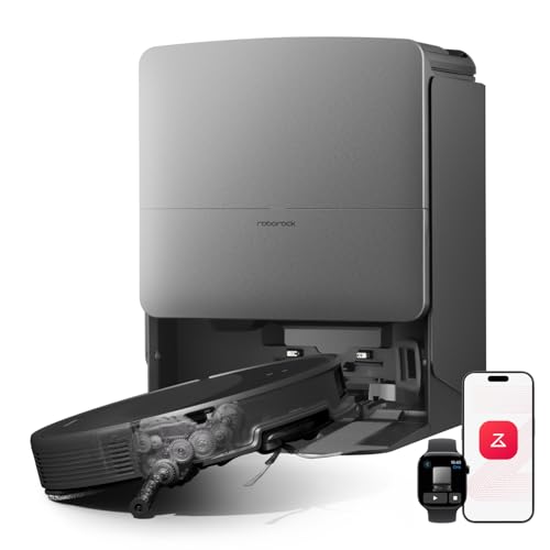Detalle de roborock Saros 20 Saugroboter mit Wischfunktion & angehbarem Wischmopp – zuverlässige Reinigung mit Intelligenz