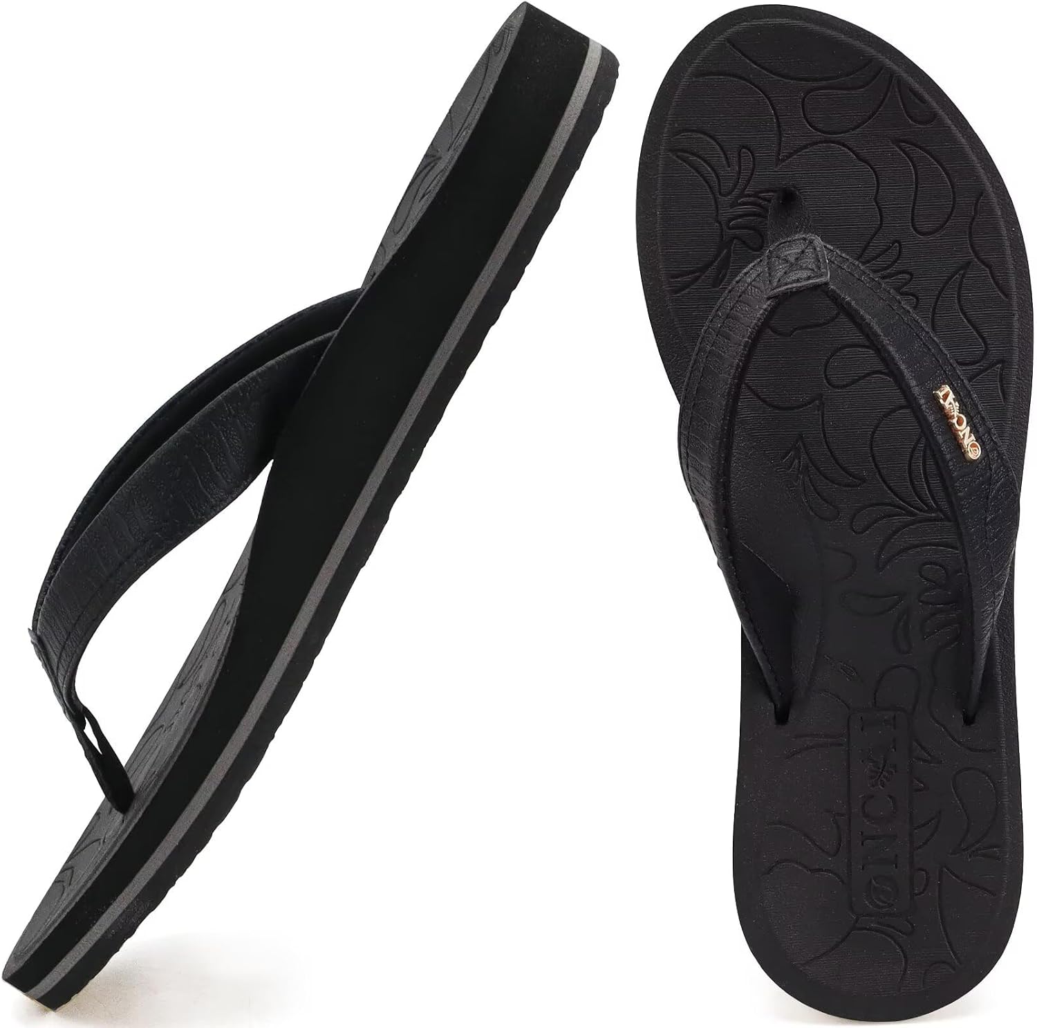 Detalle de ONCAI Women's Flip Flops: Comfortable Arch-Supported Beach Sandals for Summer