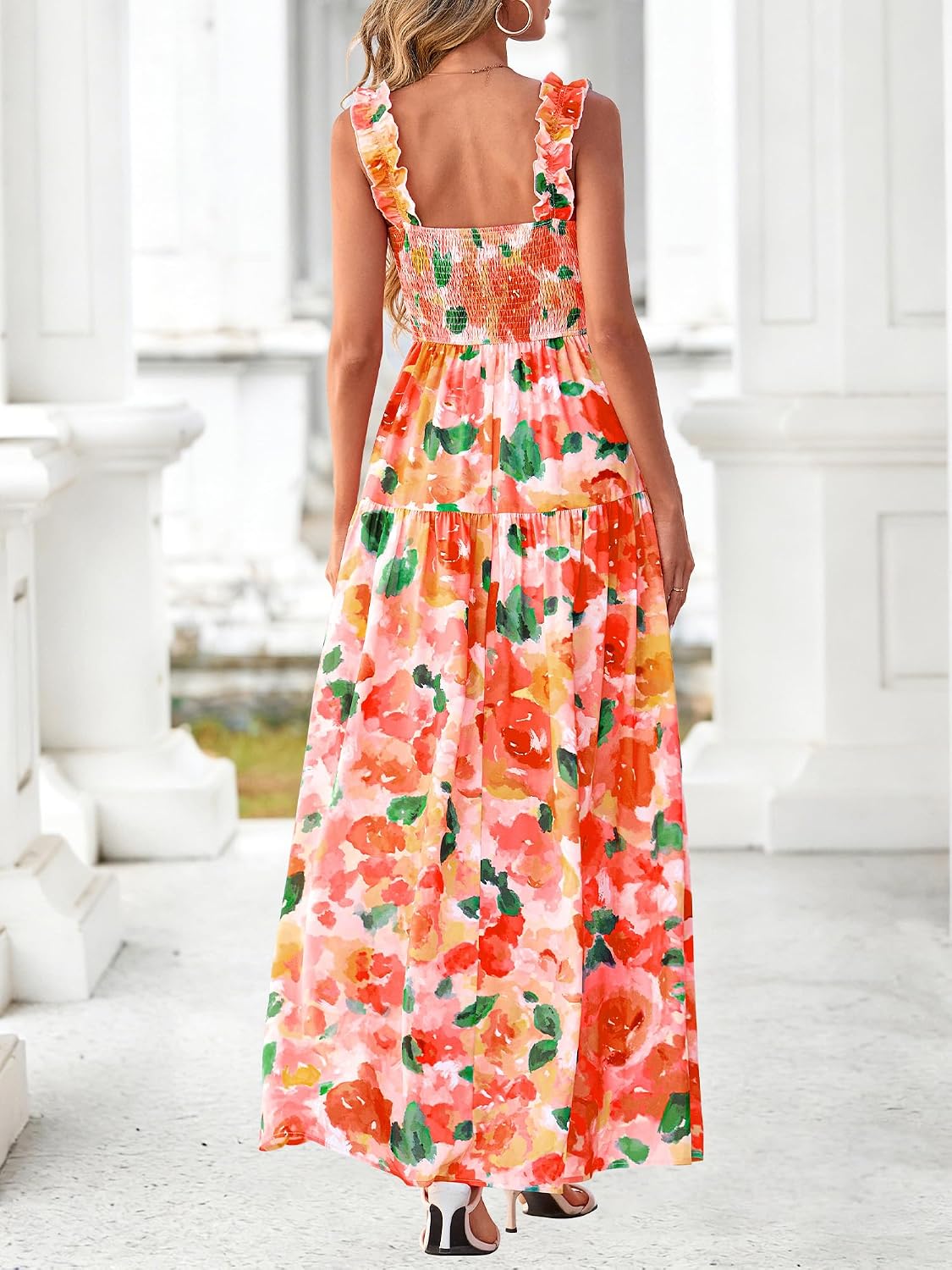 Thumbnail 4 de BTFBM Floral Smocked Maxi Dress for Women – Summer 2026