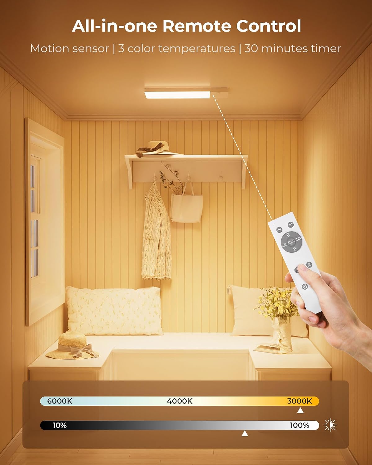 Thumbnail 5 de FULEN CL06 2-Pack Rechargeable Motion Sensor Ceiling Lights with RGB