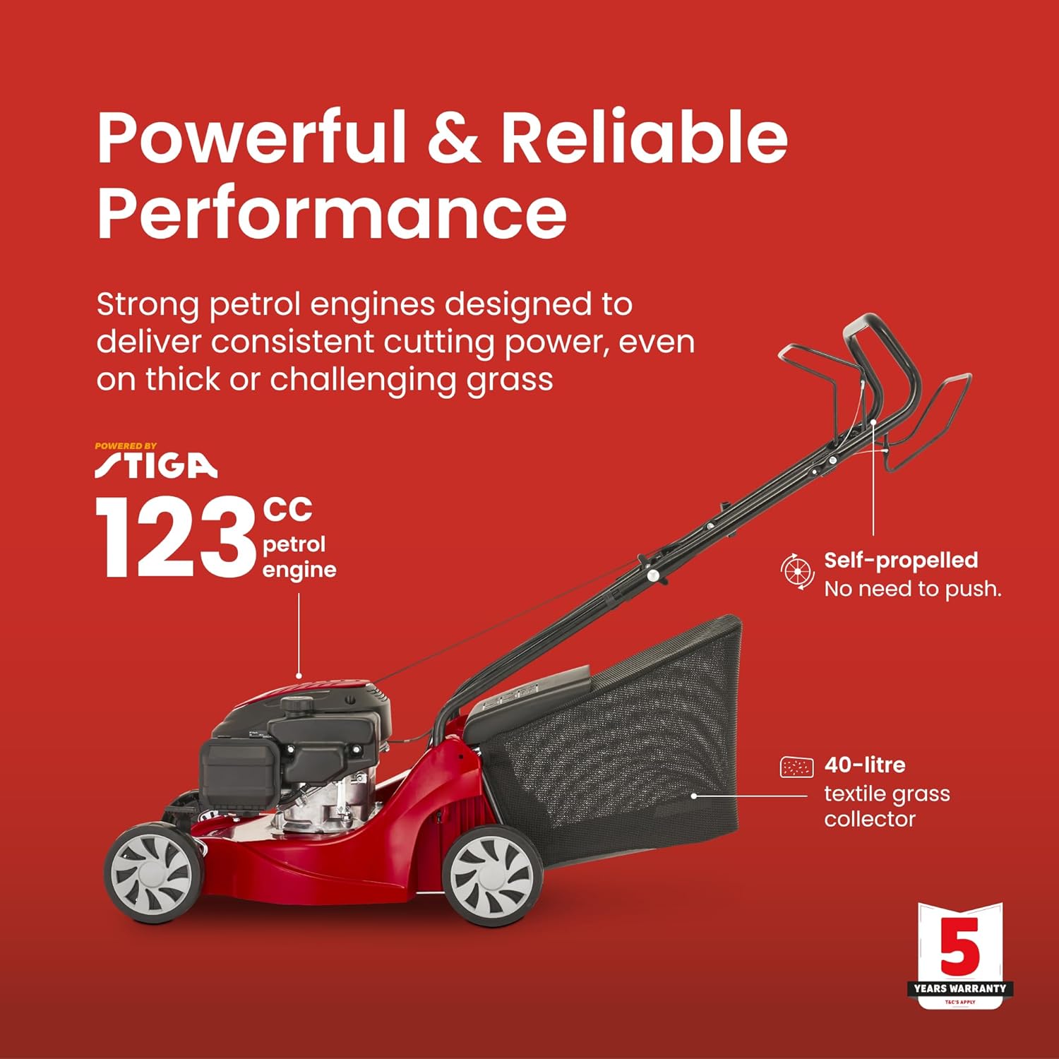 Thumbnail 2 de Mountfield SP41 Petrol Lawnmower: Self-Propelled, 39cm Cut
