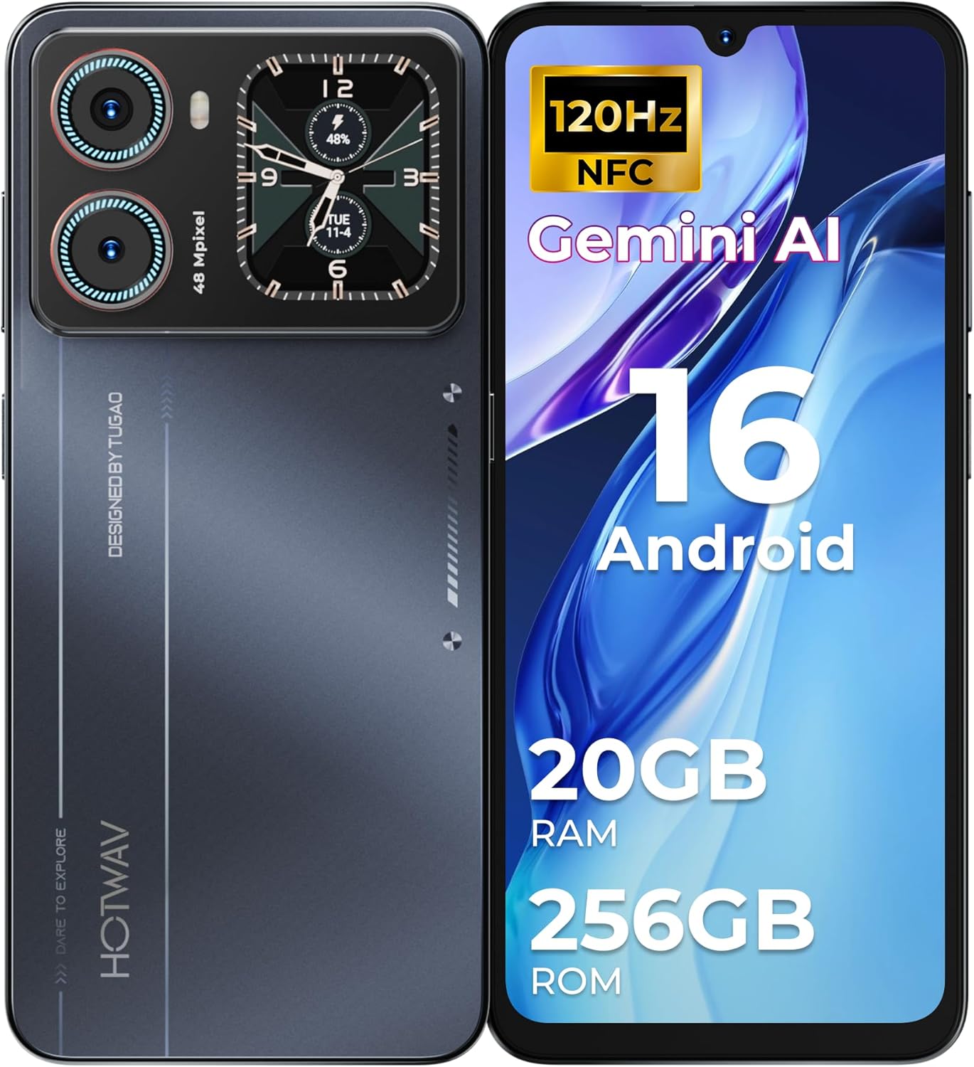 HOTWAV X100GT: Smartphone Android 16 avec double écran, 6,9'' et 1 To extensible