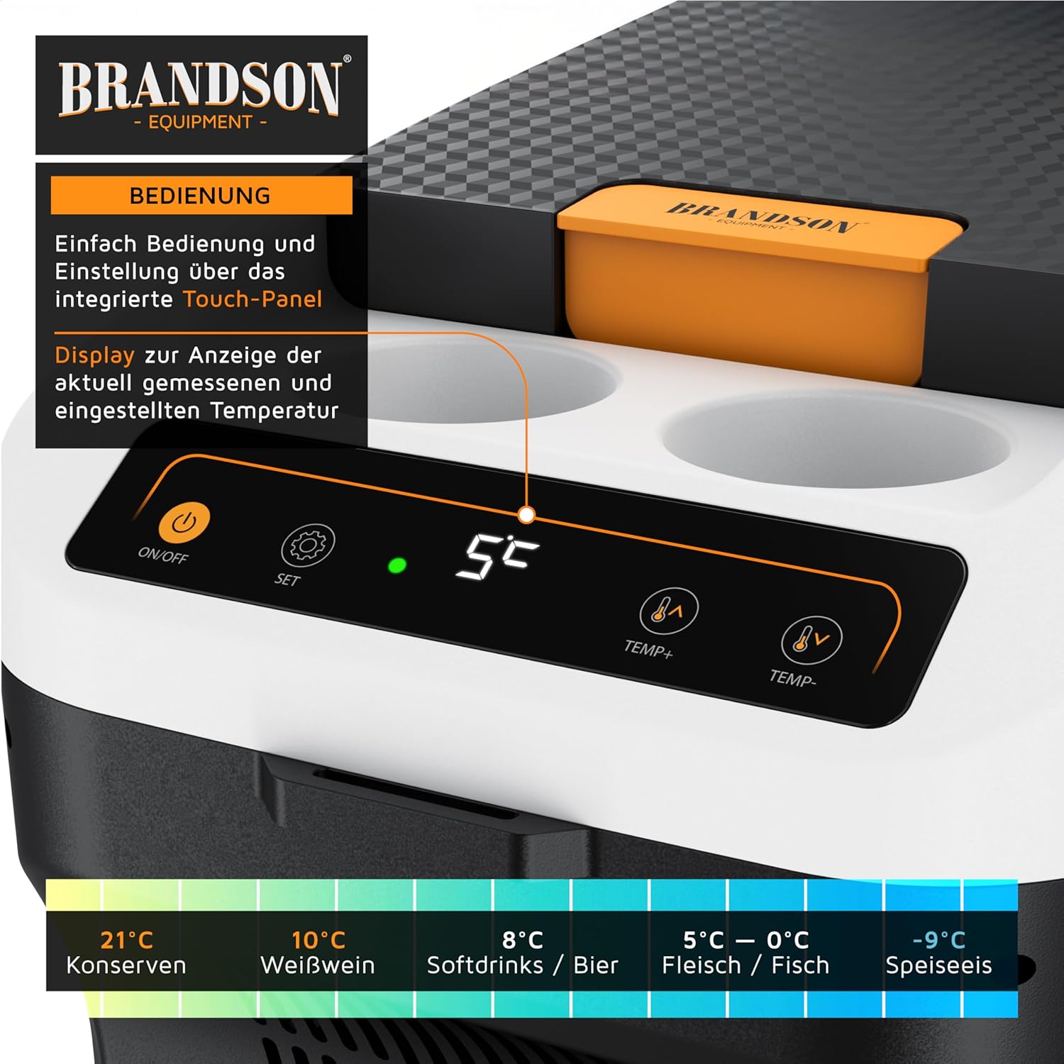 Thumbnail 2 de Brandson 20 L Kühlbox elektrisch – vielseitige Kühl- und Heizlösung für Auto, Wohnmobil und Boot
