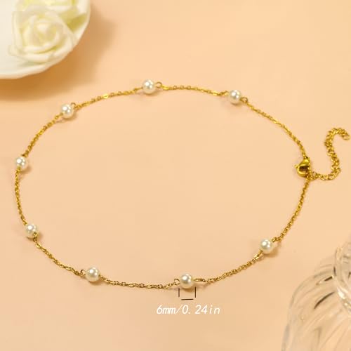 Thumbnail 6 de Trinckle Pearl Necklace for Women — Gold Pearl Choker with 14.5" + 3" Extender