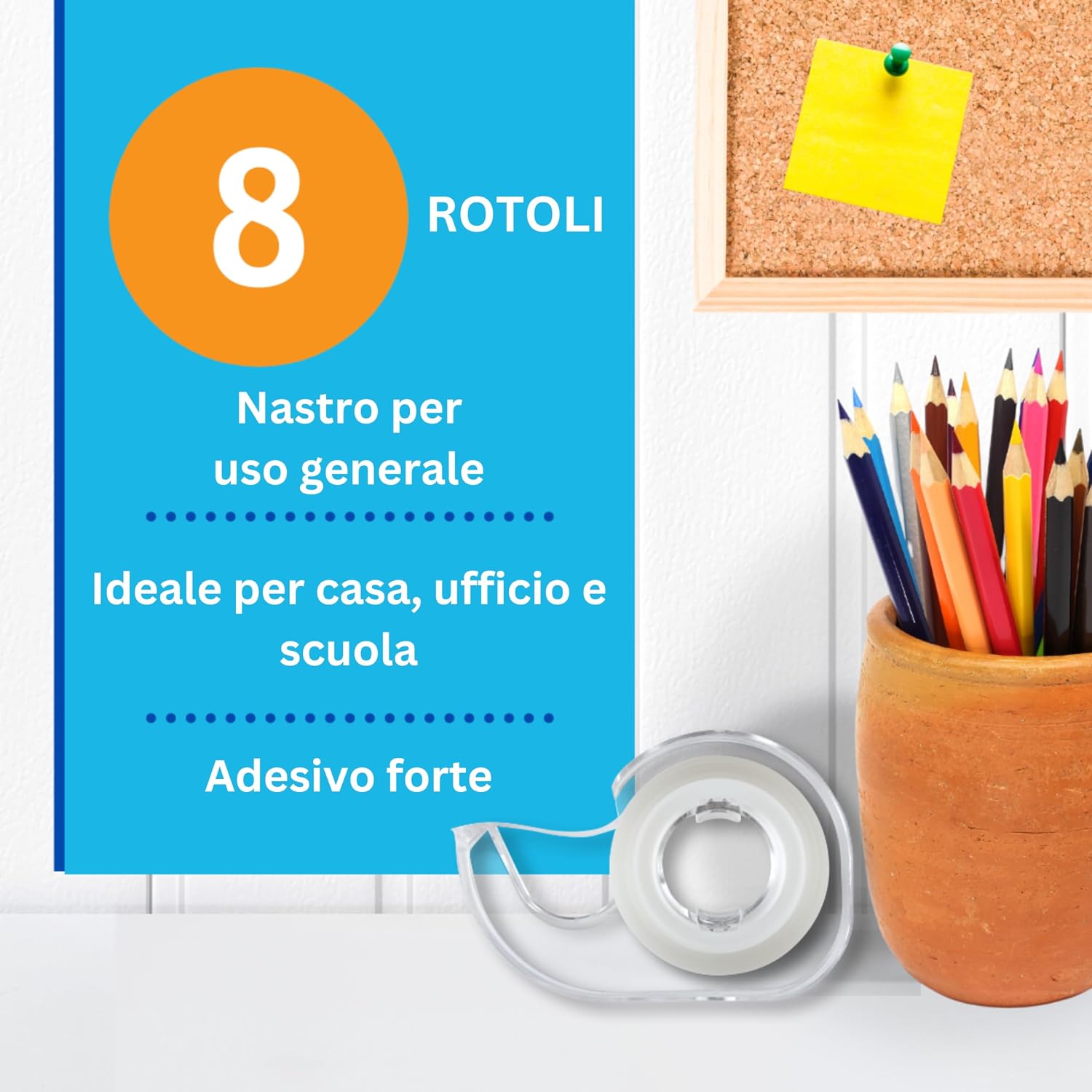 Thumbnail 2 de GTSE Nastro adesivo trasparente 19 mm x 33 m, confezione 8 rotoli