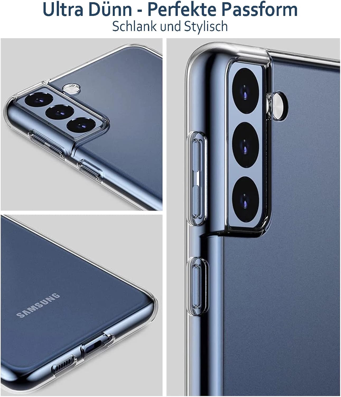 Thumbnail 6 de Oprimio Kristallklar Hülle für Samsung S21 FE – transparente Silikon-/TPU Case, ultra dünn