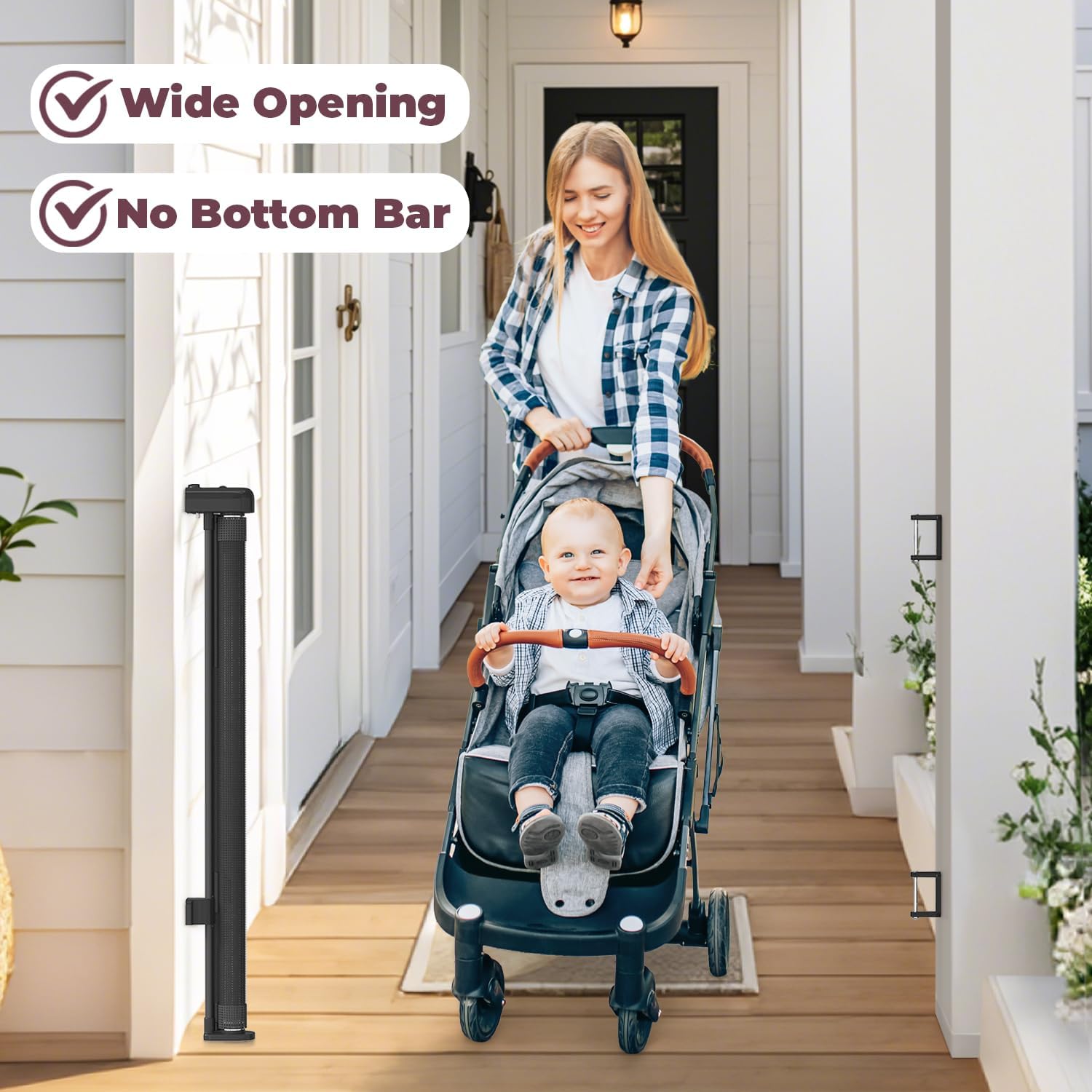 Thumbnail 4 de Cideny Retractable Baby Gate, 55-Inch Extension