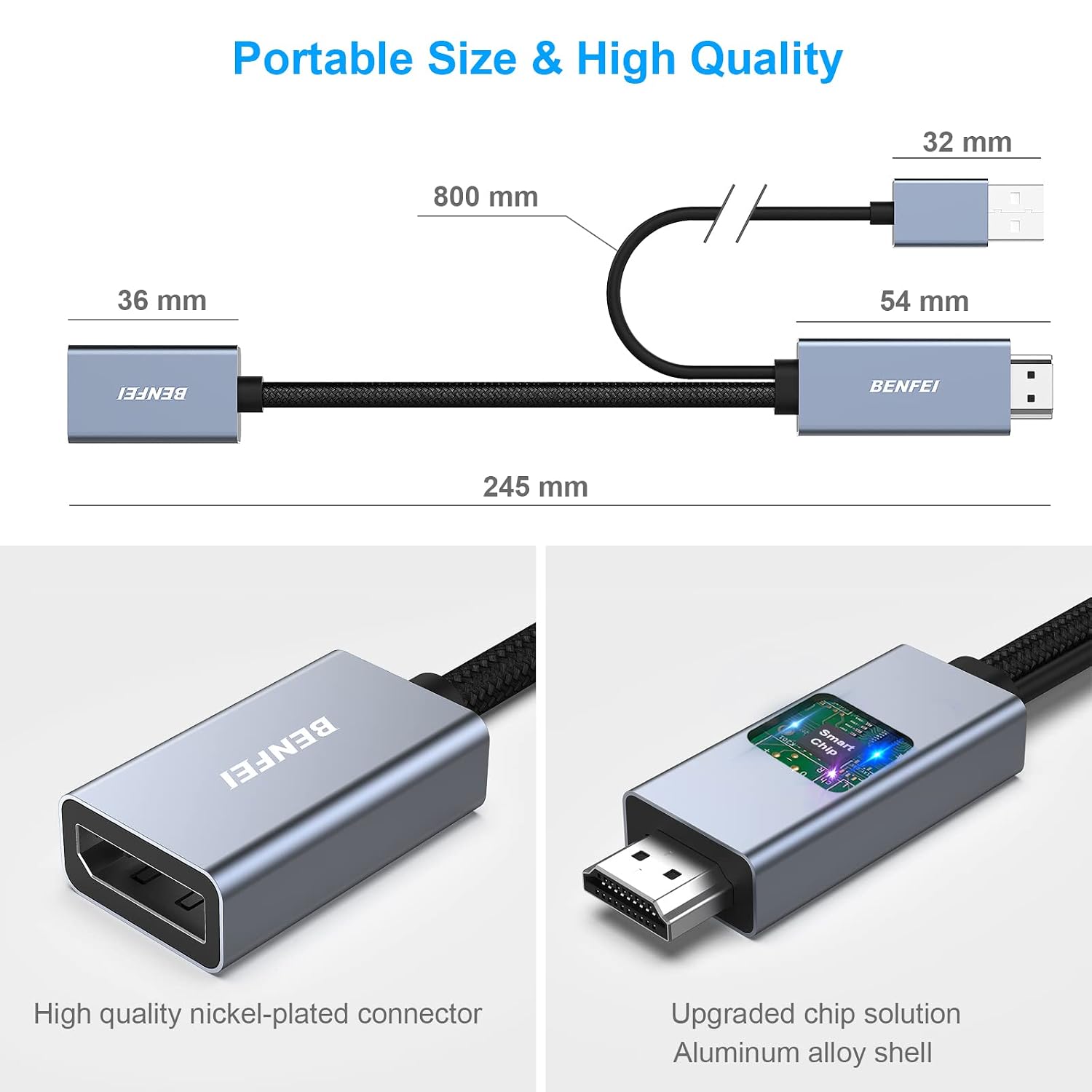 Thumbnail 4 de BENFEI HDMI auf DisplayPort Adapter 4K@60Hz