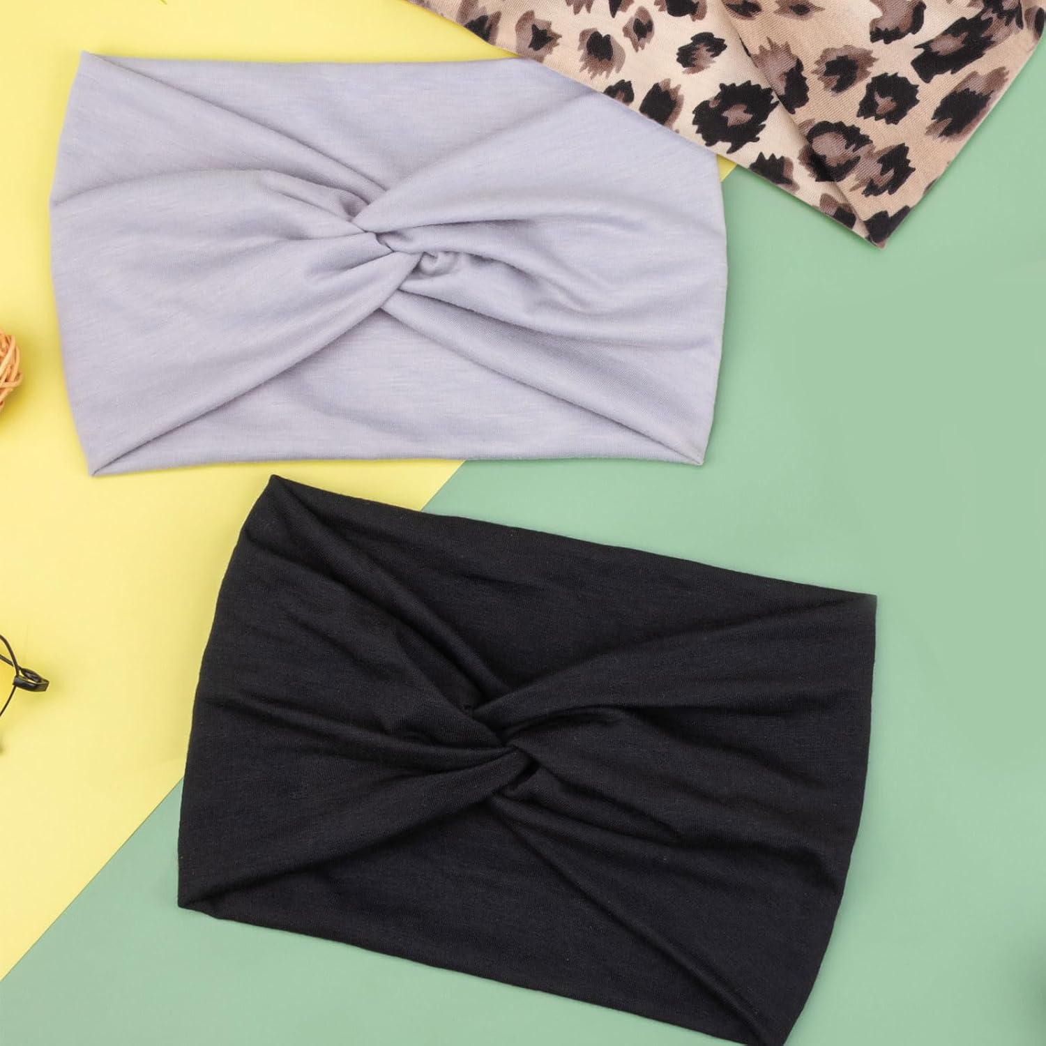 Detalle 2 de DRESHOW 4 pièces Bandeau Cheveux Femme Boho — Bandeaux imprimé fleur et croisé
